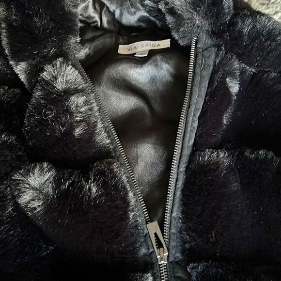 Via Spiga hooded fur long vest - Picture 2 of 8
